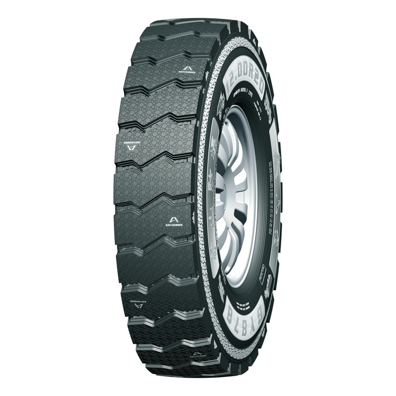 BY878 12.00R20 blast-resistant mining dump truck tire, 3/4 view